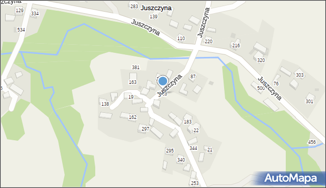 Juszczyna, Juszczyna, 126, mapa Juszczyna