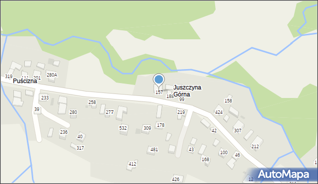 Juszczyna, Juszczyna, 157, mapa Juszczyna