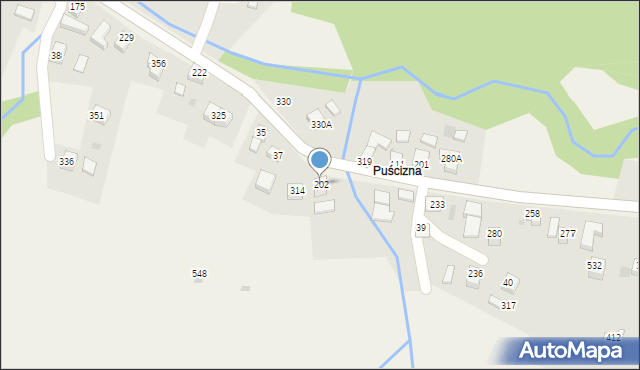 Juszczyna, Juszczyna, 202, mapa Juszczyna