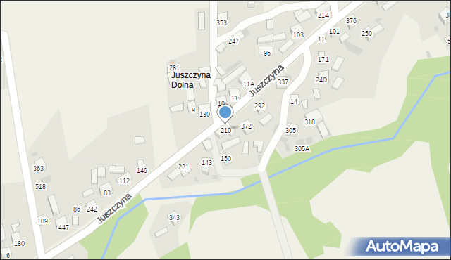 Juszczyna, Juszczyna, 210, mapa Juszczyna