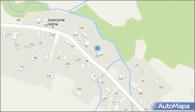 Juszczyna, Juszczyna, 212, mapa Juszczyna