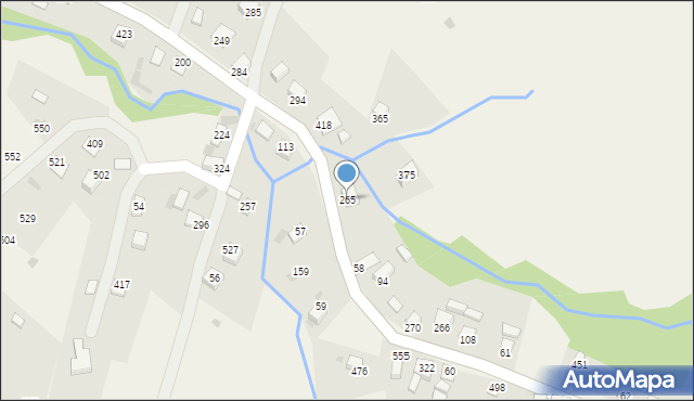 Juszczyna, Juszczyna, 265, mapa Juszczyna