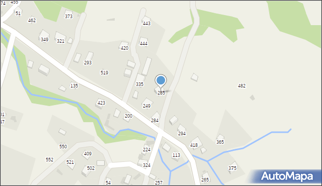 Juszczyna, Juszczyna, 285, mapa Juszczyna