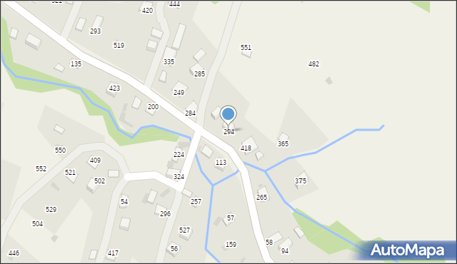 Juszczyna, Juszczyna, 294, mapa Juszczyna