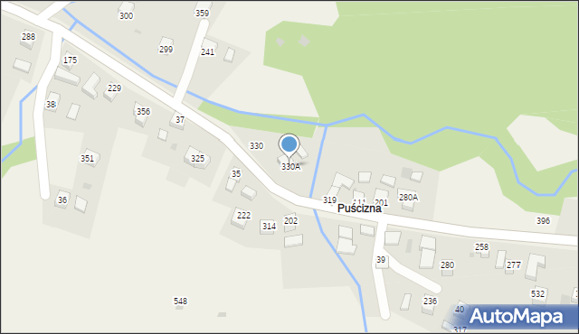 Juszczyna, Juszczyna, 330A, mapa Juszczyna