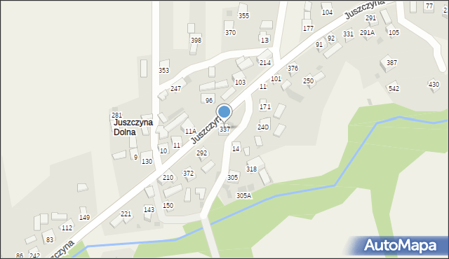 Juszczyna, Juszczyna, 337, mapa Juszczyna