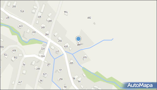 Juszczyna, Juszczyna, 365, mapa Juszczyna