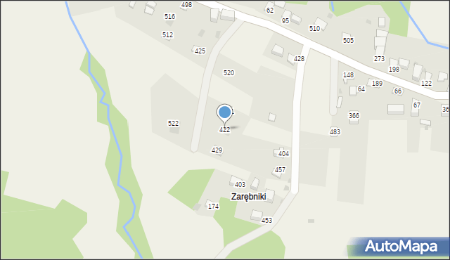 Juszczyna, Juszczyna, 422, mapa Juszczyna