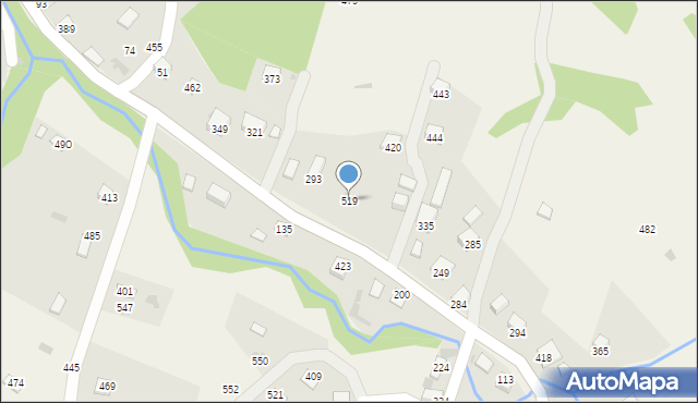 Juszczyna, Juszczyna, 519, mapa Juszczyna