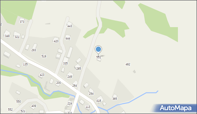 Juszczyna, Juszczyna, 551, mapa Juszczyna