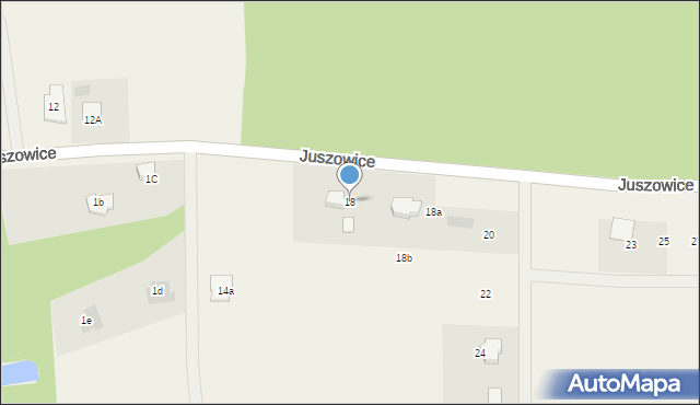 Juszowice, Juszowice, 18, mapa Juszowice