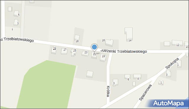 Kalisz, Jutrzenki Trzebiatowskiego, ks., 21, mapa Kalisza