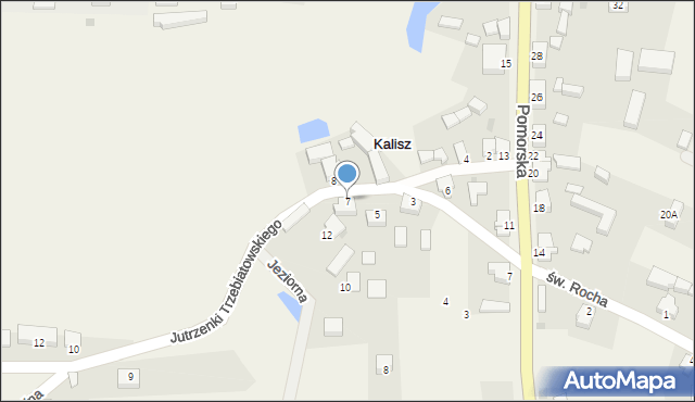 Kalisz, Jutrzenki Trzebiatowskiego, ks., 7, mapa Kalisza