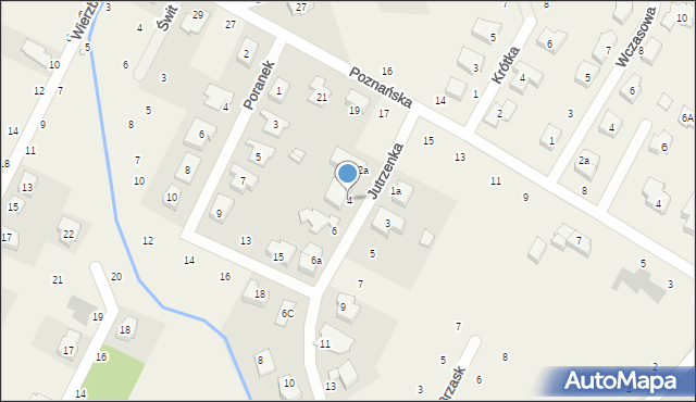 Kiekrz, Jutrzenka, 4a, mapa Kiekrz