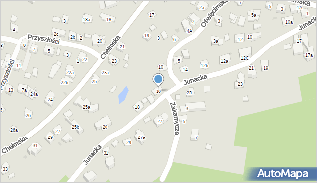 Kraków, Junacka, 16, mapa Krakowa