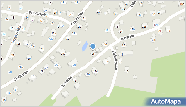 Kraków, Junacka, 18, mapa Krakowa