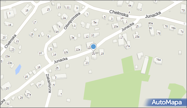 Kraków, Junacka, 21, mapa Krakowa