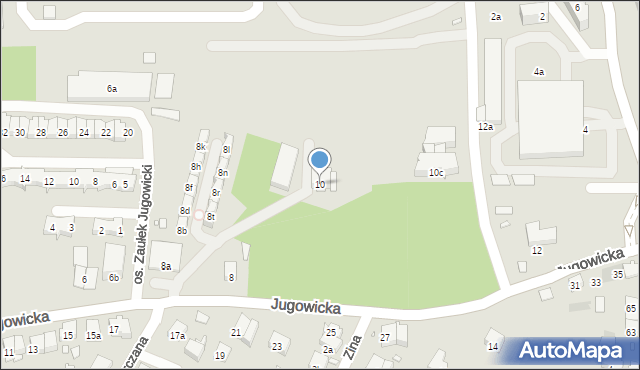 Kraków, Jugowicka, 10, mapa Krakowa