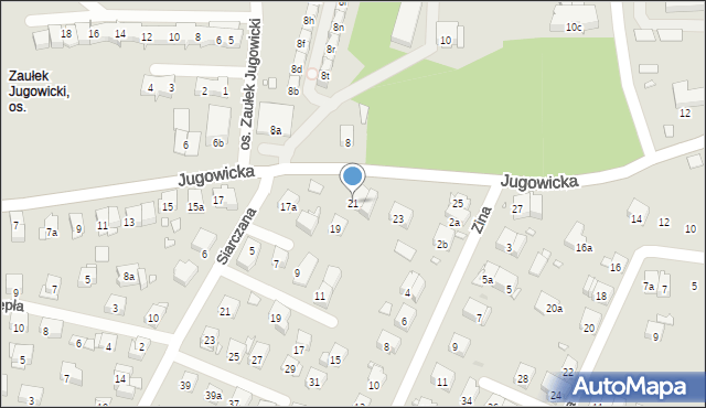 Kraków, Jugowicka, 21, mapa Krakowa