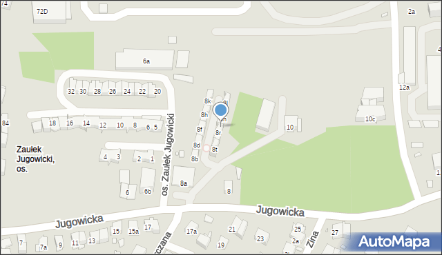 Kraków, Jugowicka, 8p, mapa Krakowa