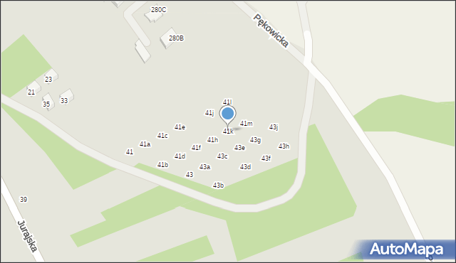 Kraków, Jurajska, 41k, mapa Krakowa