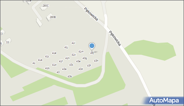 Kraków, Jurajska, 43j, mapa Krakowa