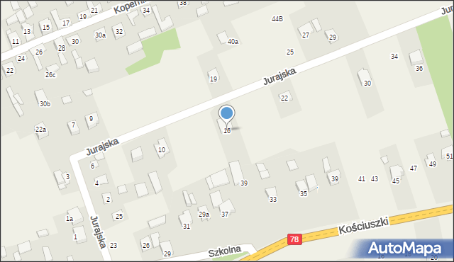 Kroczyce, Jurajska, 16, mapa Kroczyce