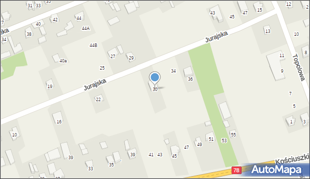Kroczyce, Jurajska, 30, mapa Kroczyce