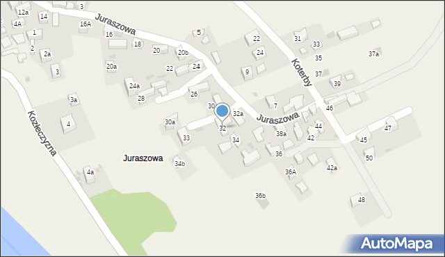 Krościenko nad Dunajcem, Juraszowa, 32, mapa Krościenko nad Dunajcem