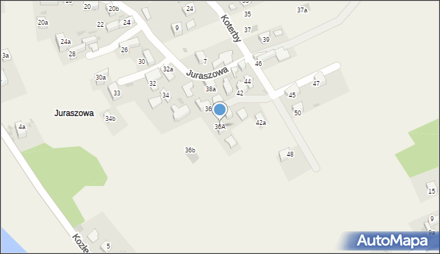 Krościenko nad Dunajcem, Juraszowa, 36A, mapa Krościenko nad Dunajcem