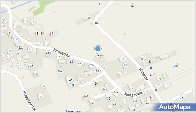 Krościenko nad Dunajcem, Juraszowa, 5, mapa Krościenko nad Dunajcem