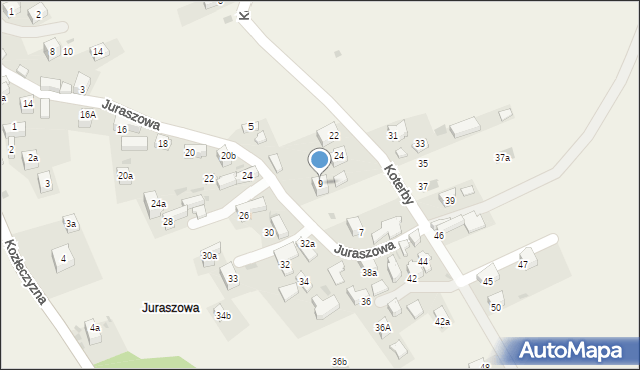 Krościenko nad Dunajcem, Juraszowa, 9, mapa Krościenko nad Dunajcem