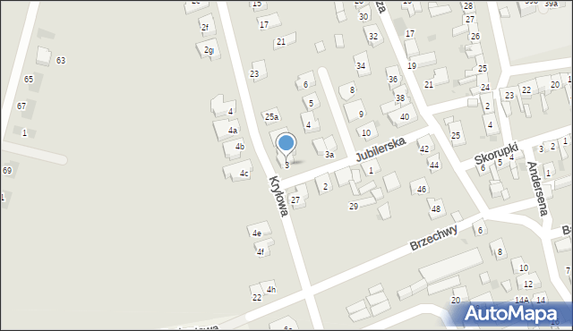 Leszno, Jubilerska, 3, mapa Leszno