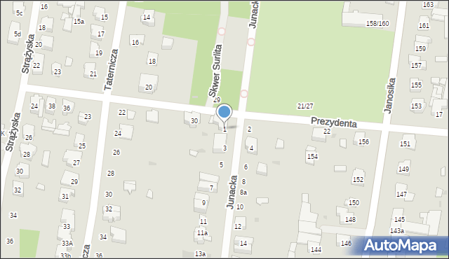 Łódź, Junacka, 1, mapa Łodzi