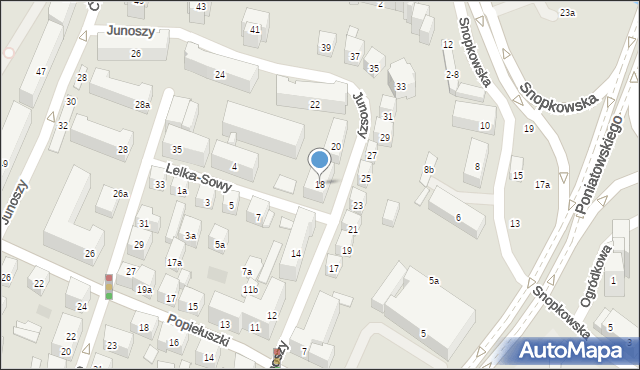 Lublin, Junoszy Klemensa, 18, mapa Lublina