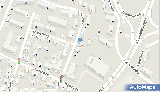 Lublin, Junoszy Klemensa, 21, mapa Lublina