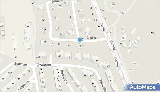 Lublin, Jurajska, 45, mapa Lublina