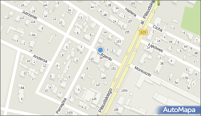 Marki, Jutrzenki, 1A, mapa Marki