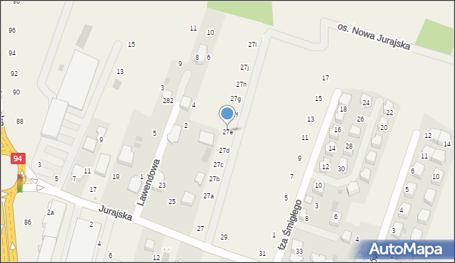 Modlnica, Jurajska, 27e, mapa Modlnica