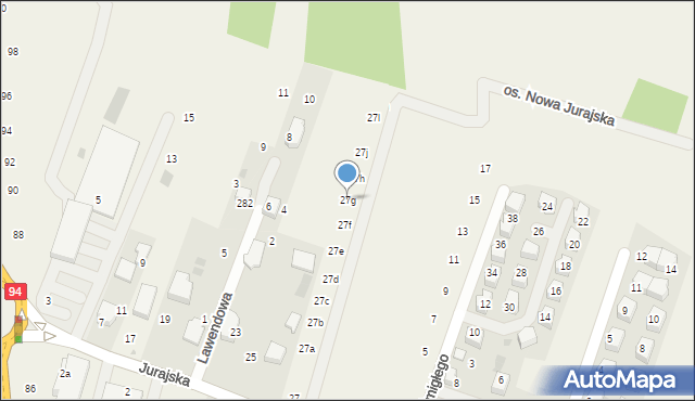 Modlnica, Jurajska, 27g, mapa Modlnica