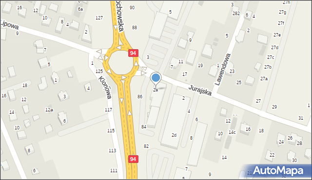 Modlnica, Jurajska, 2a, mapa Modlnica