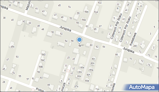 Modlnica, Jurajska, 58, mapa Modlnica
