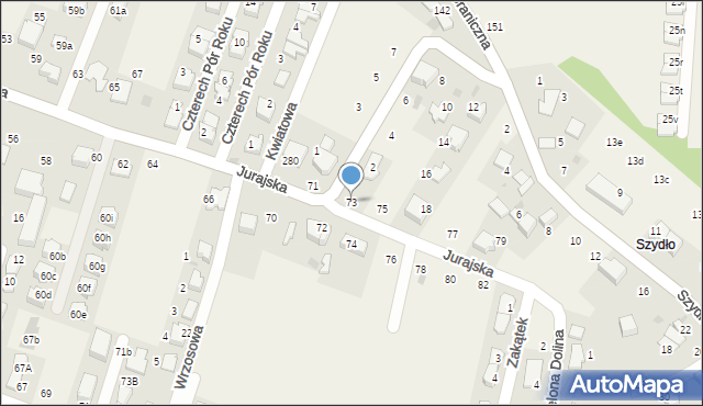 Modlnica, Jurajska, 73, mapa Modlnica
