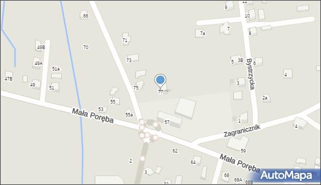 Nowy Sącz, Juranda, 77, mapa Nowego Sącza