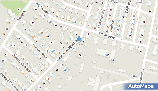 Ostrołęka, Juranda ze Spychowa, 5, mapa Ostrołęka