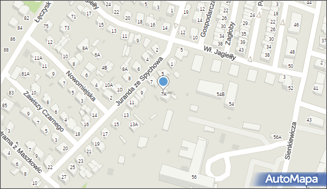 Ostrołęka, Juranda ze Spychowa, 7A, mapa Ostrołęka
