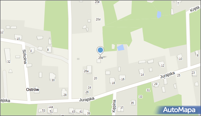 Ostrów, Jurajska, 20b, mapa Ostrów