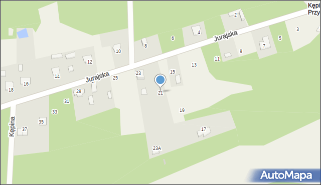 Ostrów, Jurajska, 21, mapa Ostrów