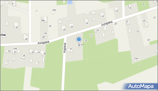 Ostrów, Jurajska, 35, mapa Ostrów