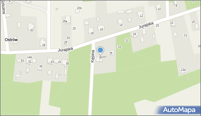 Ostrów, Jurajska, 37, mapa Ostrów